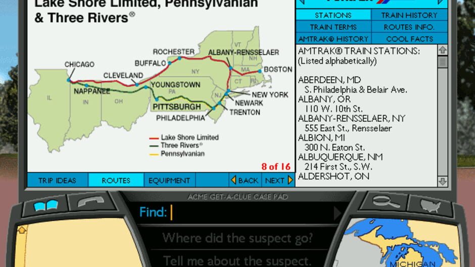 Screenshot for Where in America is Carmen Sandiego?: The Great Amtrak Train Adventure