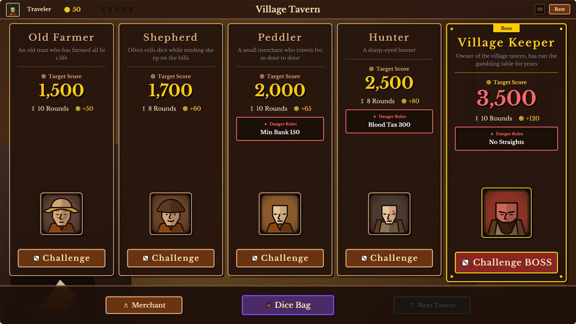 Screenshot for Dice Tavern: Farkle Roguelike