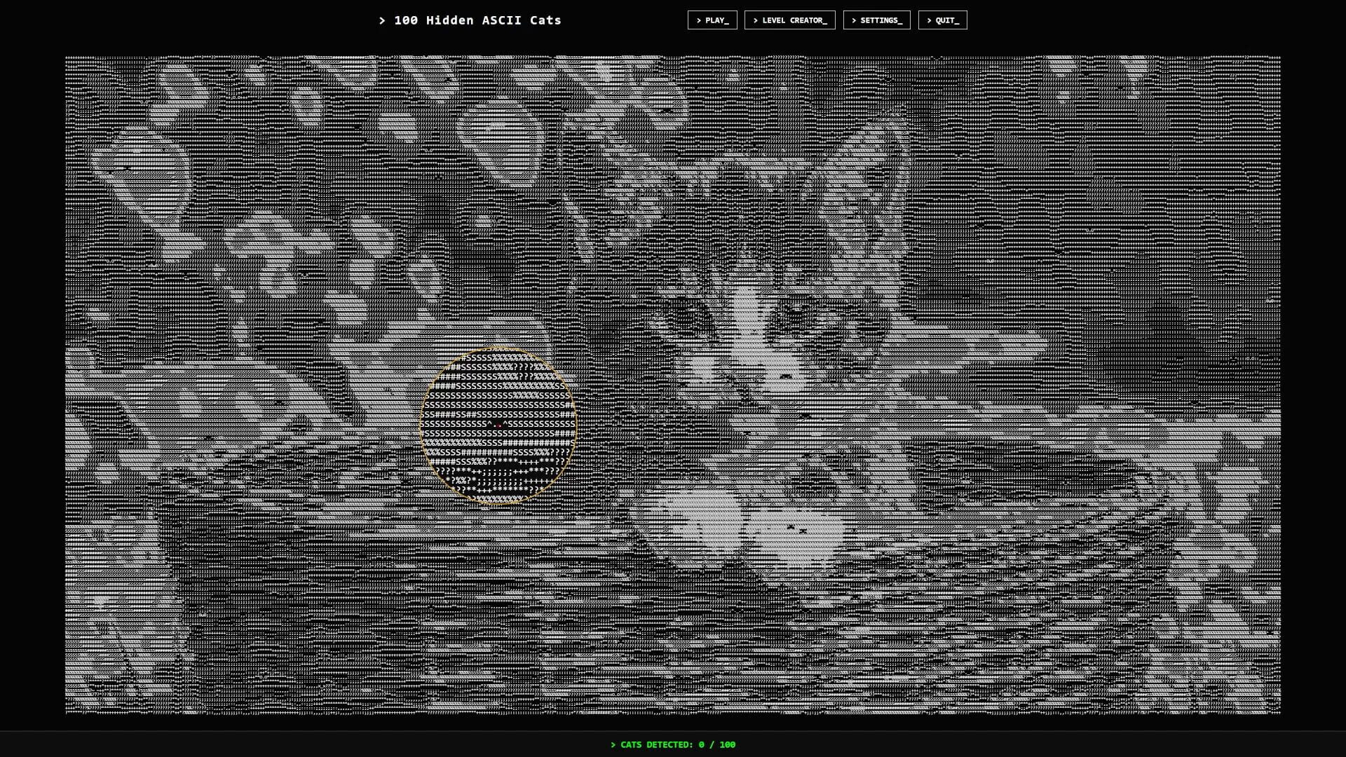 Screenshot for 100 Hidden ASCII Cats