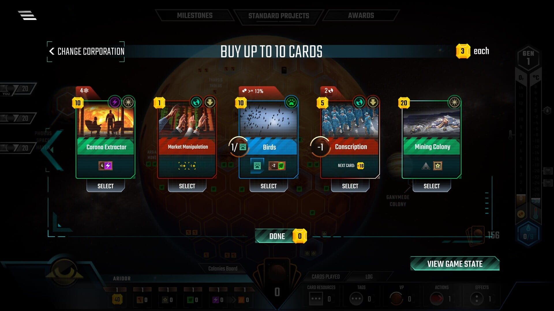 Screenshot for Terraforming Mars: Colonies