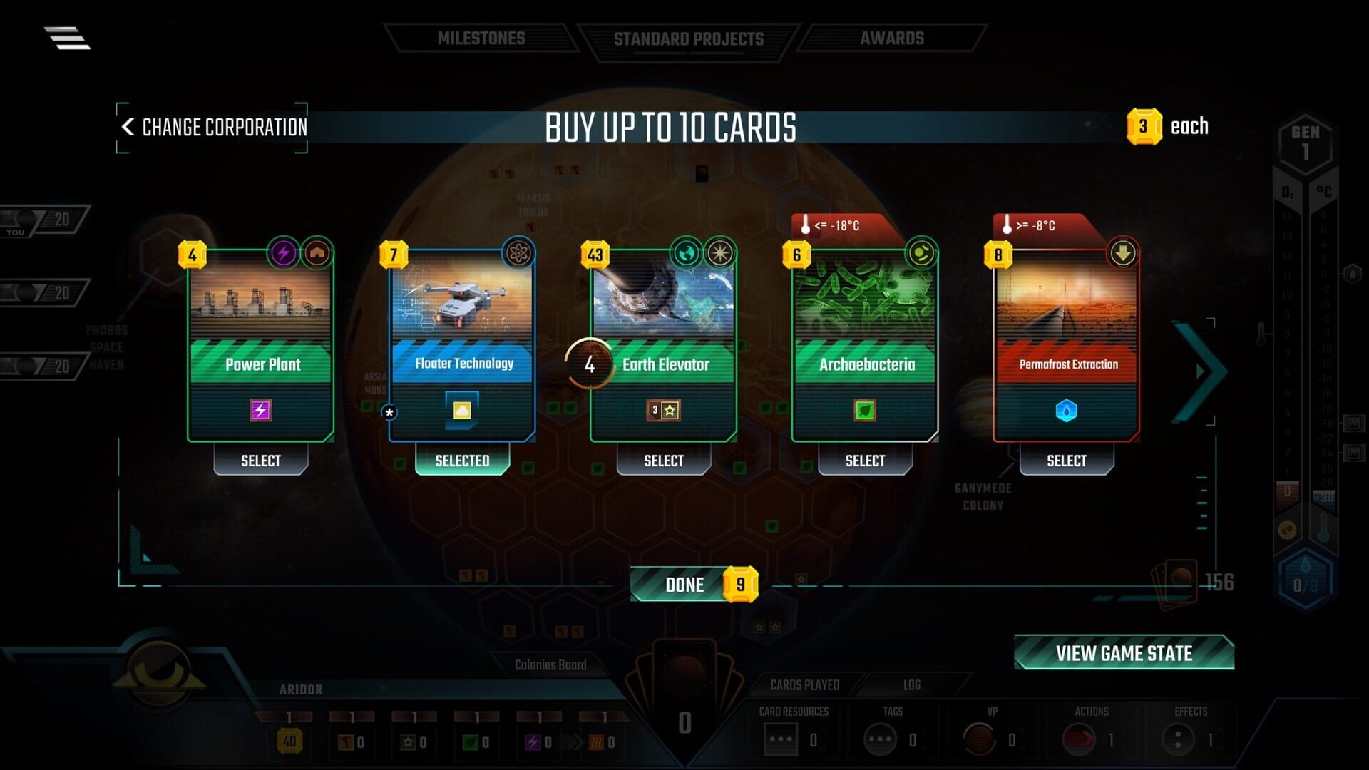 Screenshot for Terraforming Mars: Colonies
