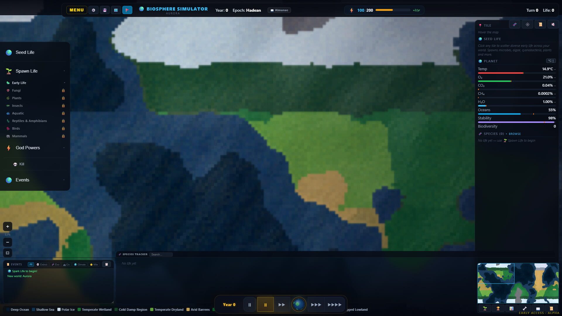 Screenshot for Biosphere Simulator