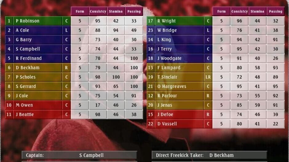 Screenshot for Sven-Göran Eriksson's World Manager