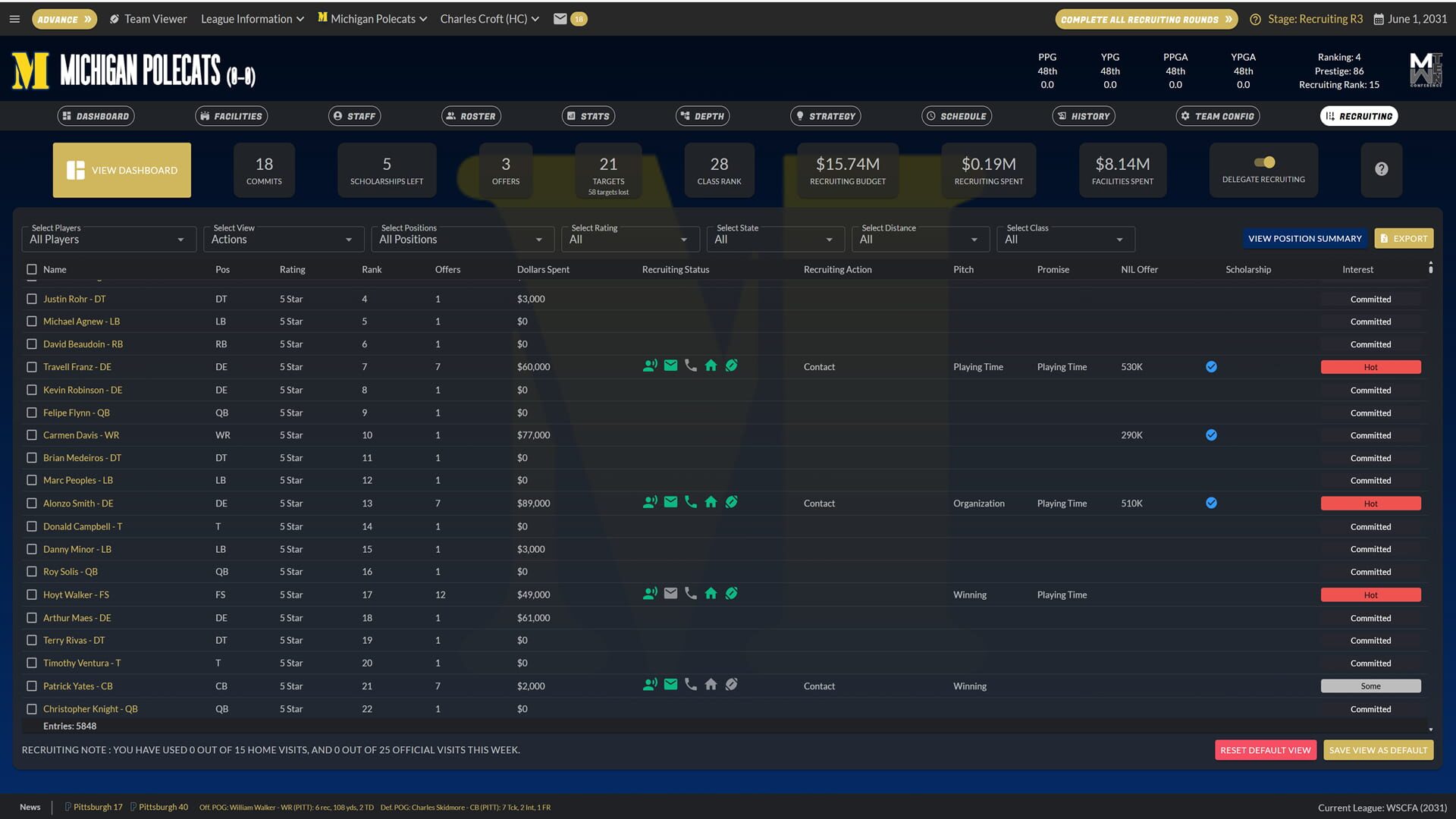 Screenshot for Draft Day Sports: College Football 27