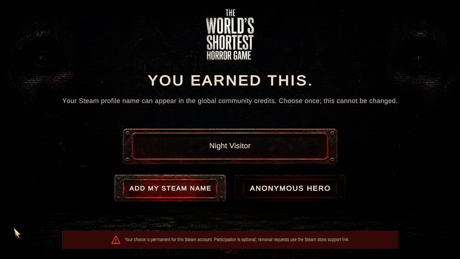 Screenshot for The World's Shortest Horror Game