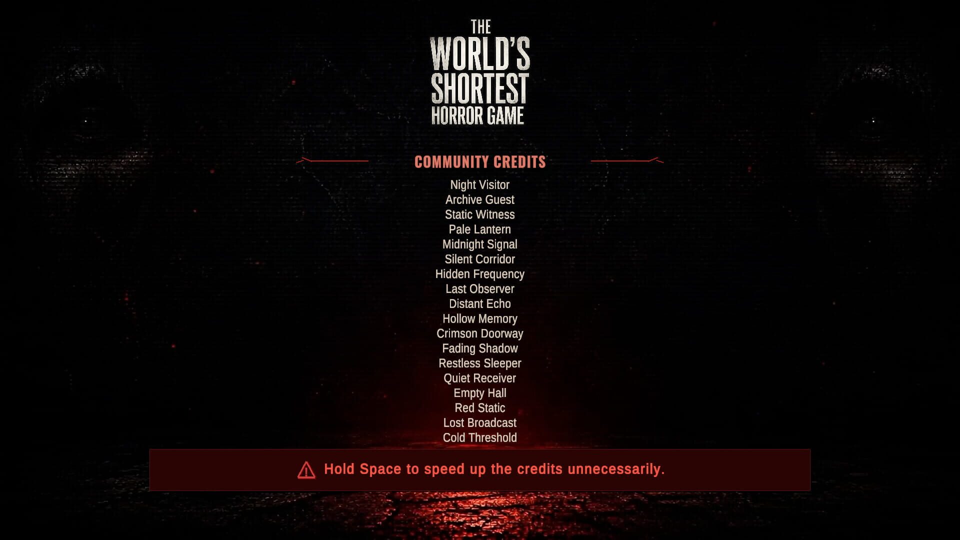 Screenshot for The World's Shortest Horror Game
