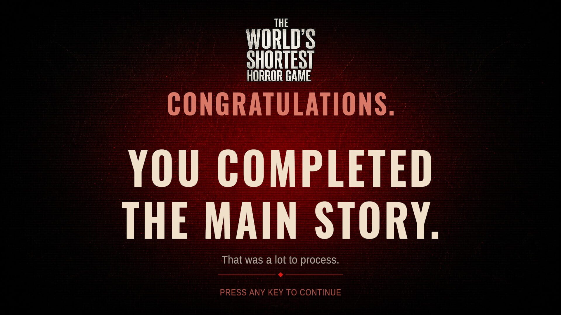 Screenshot for The World's Shortest Horror Game