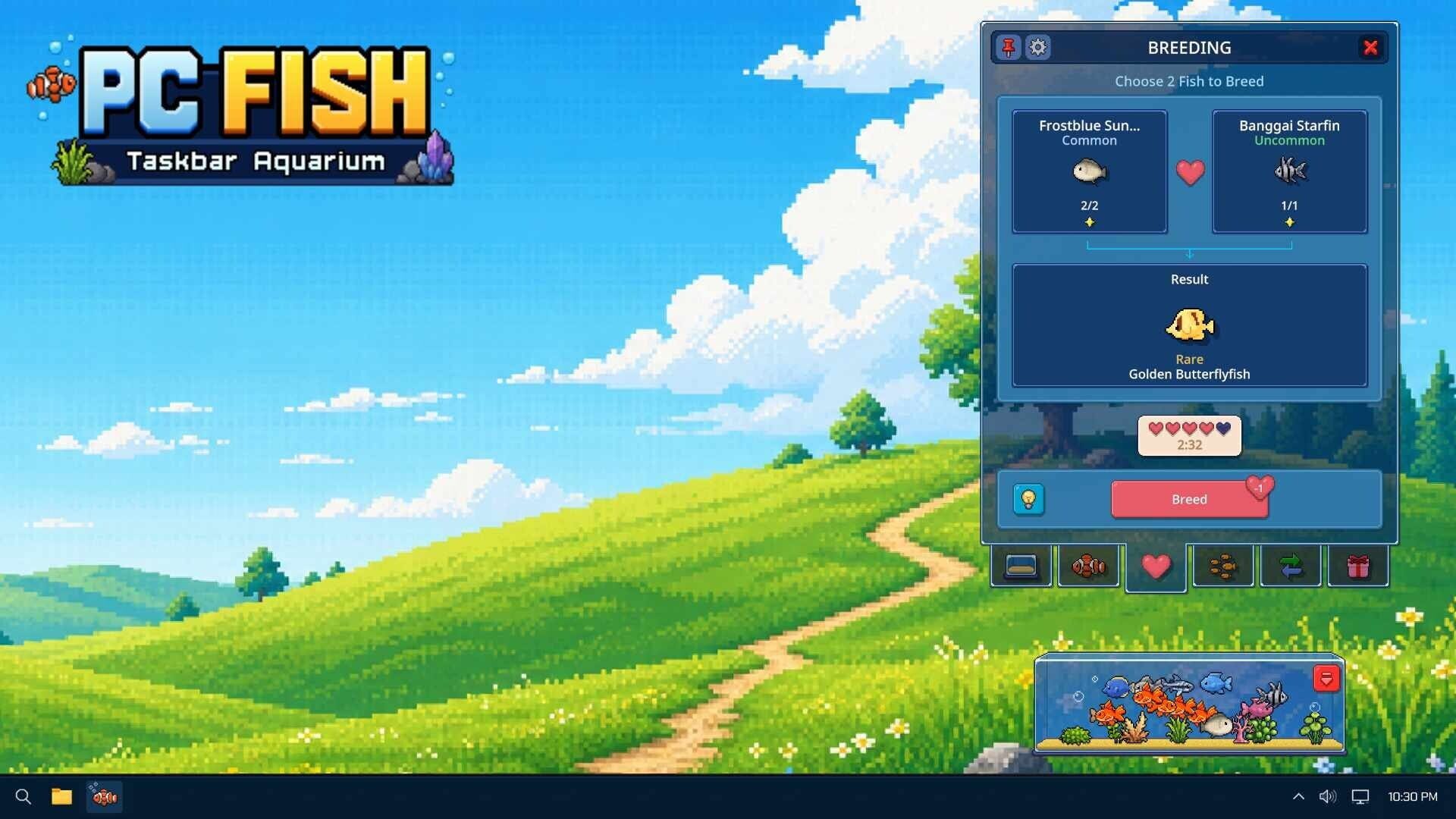 Screenshot for PC Fish: Taskbar Aquarium