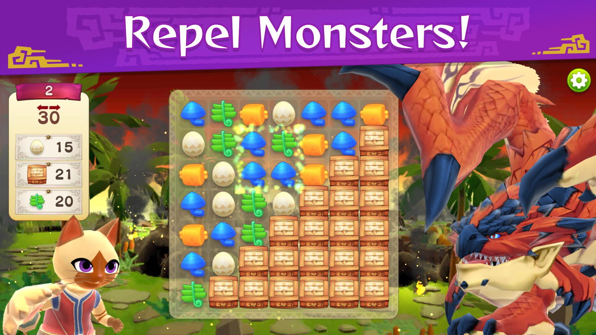 Screenshot for Monster Hunter Puzzles: Felyne Isles