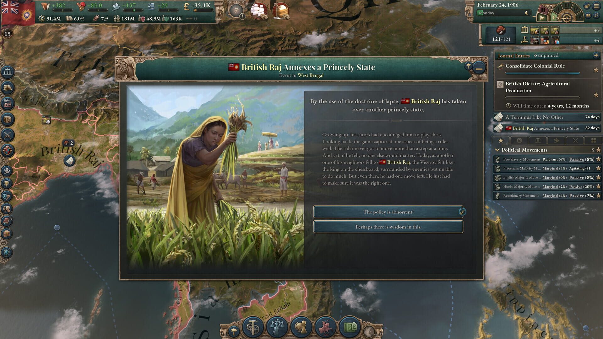 Screenshot for Victoria 3: Pivot of Empire