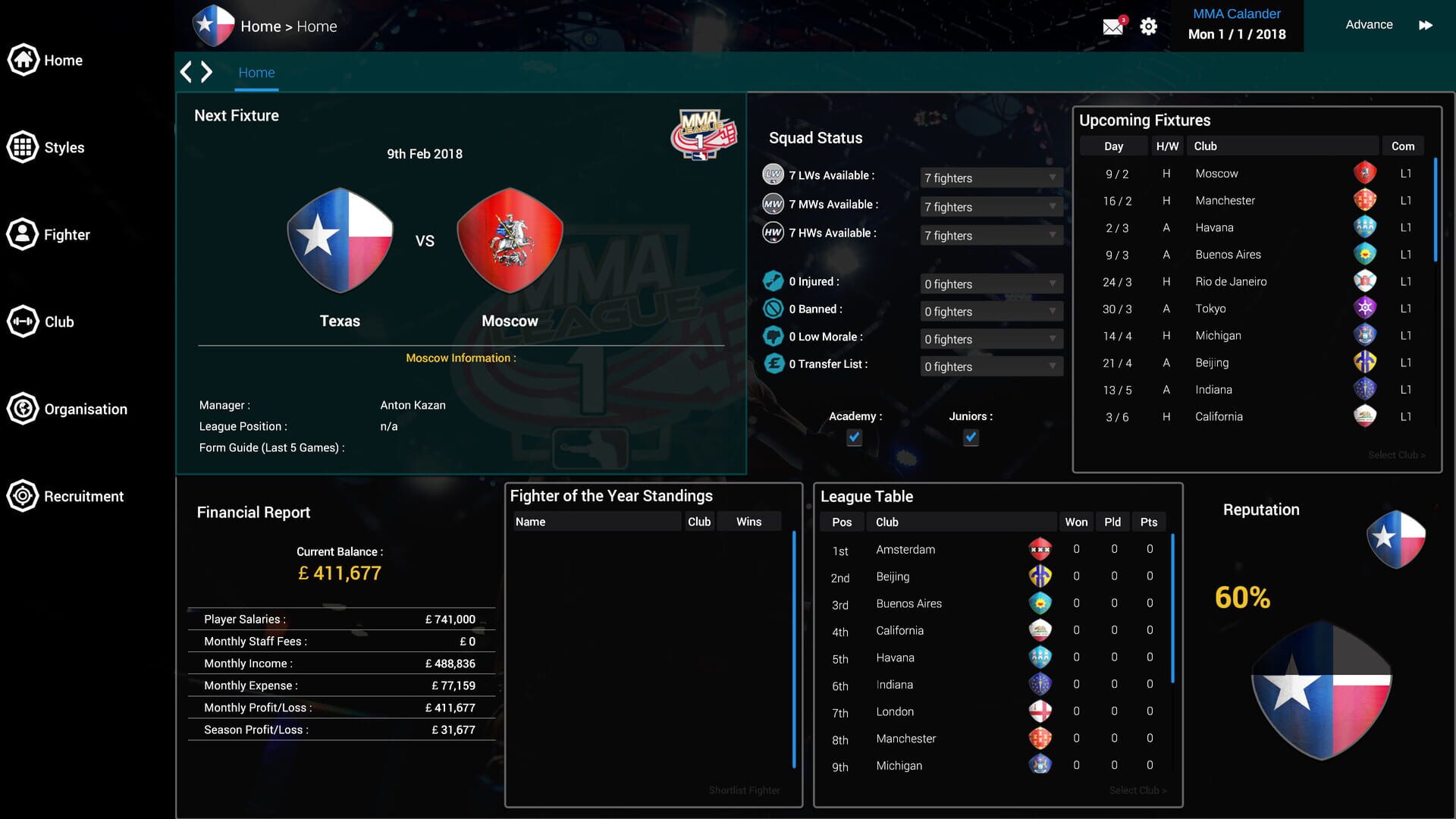 Screenshot for MMA Team Manager