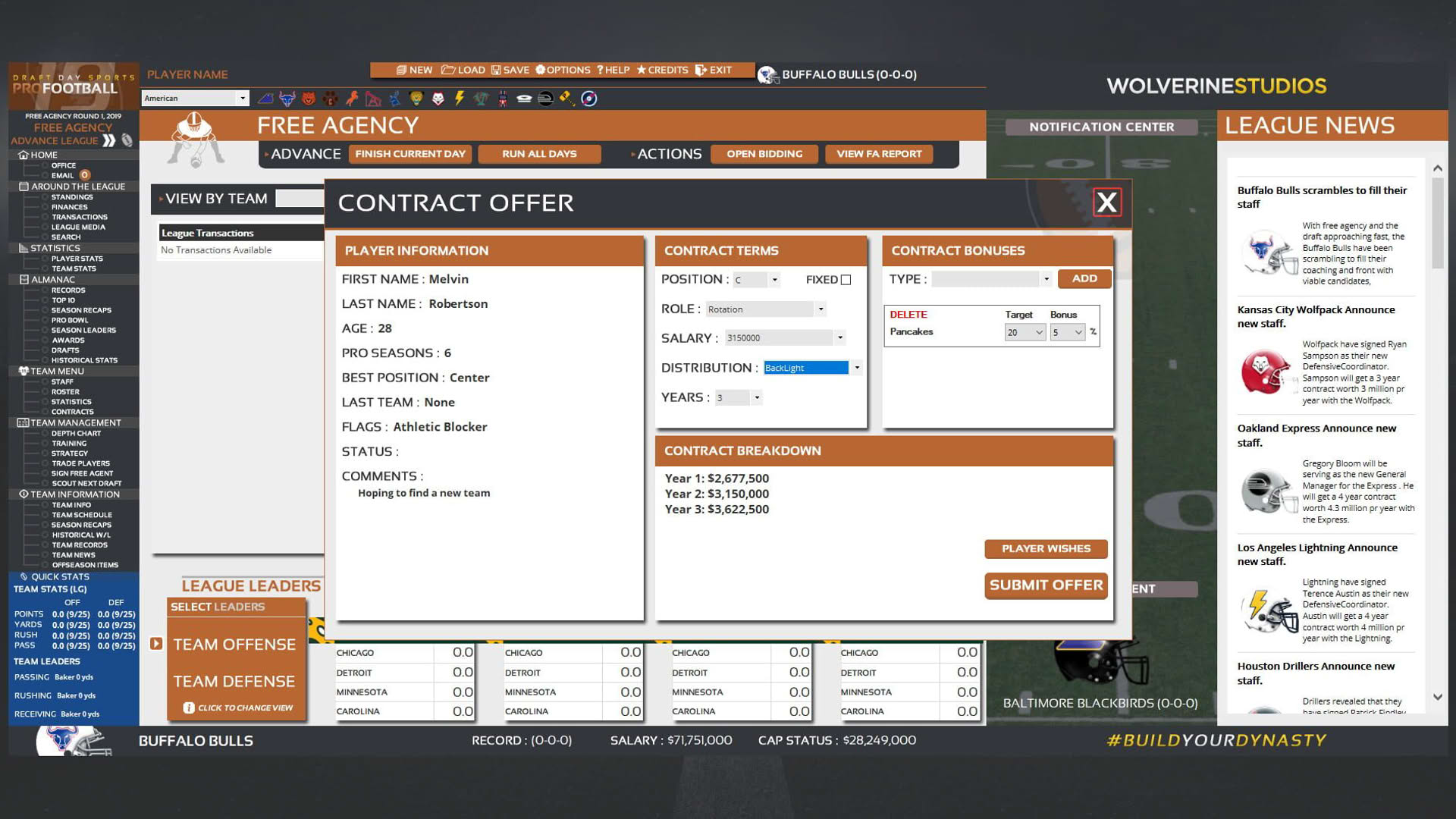 Screenshot for Draft Day Sports: Pro Football 2019