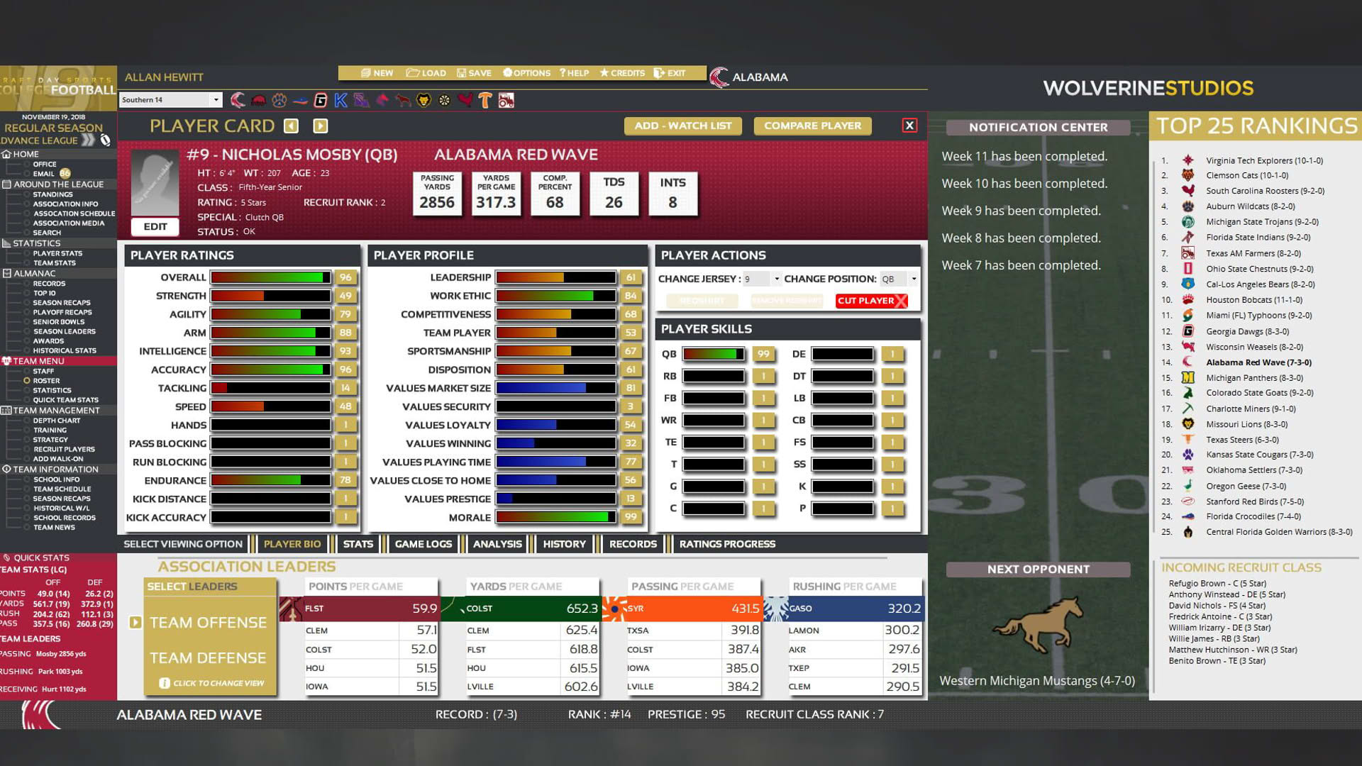 Screenshot for Draft Day Sports: College Football 2019