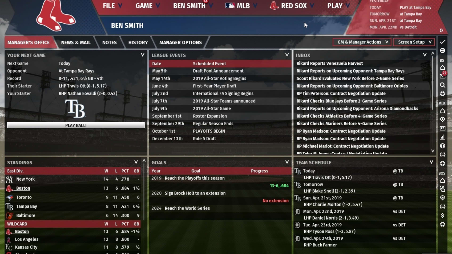 Screenshot for Out of the Park Baseball 20