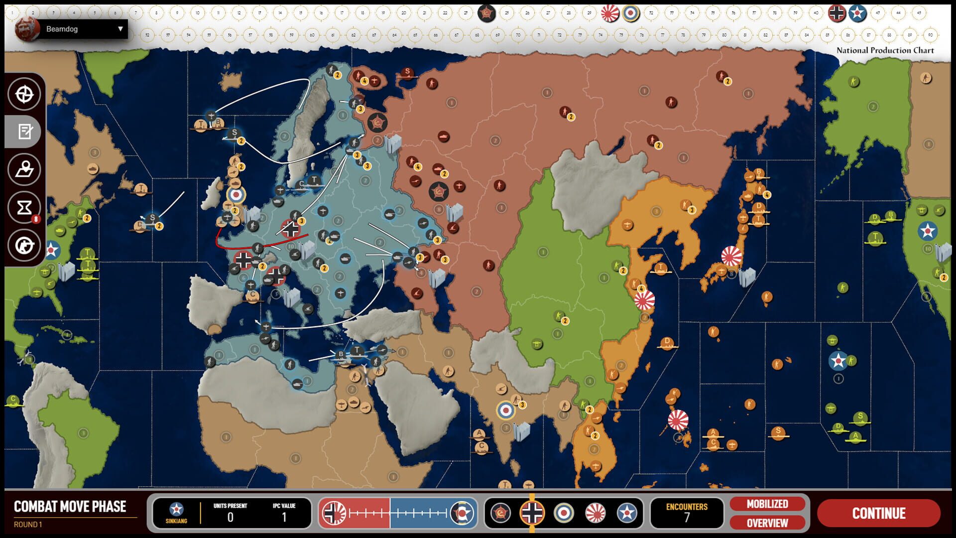 Screenshot for Axis & Allies 1942 Online