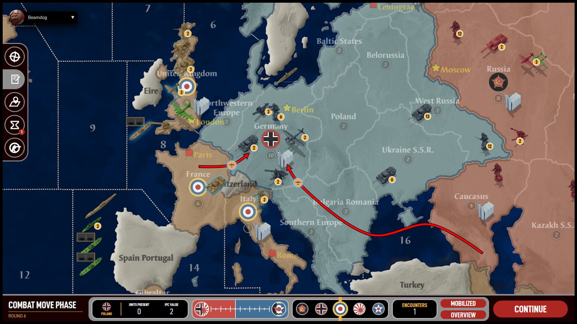 Screenshot for Axis & Allies 1942 Online