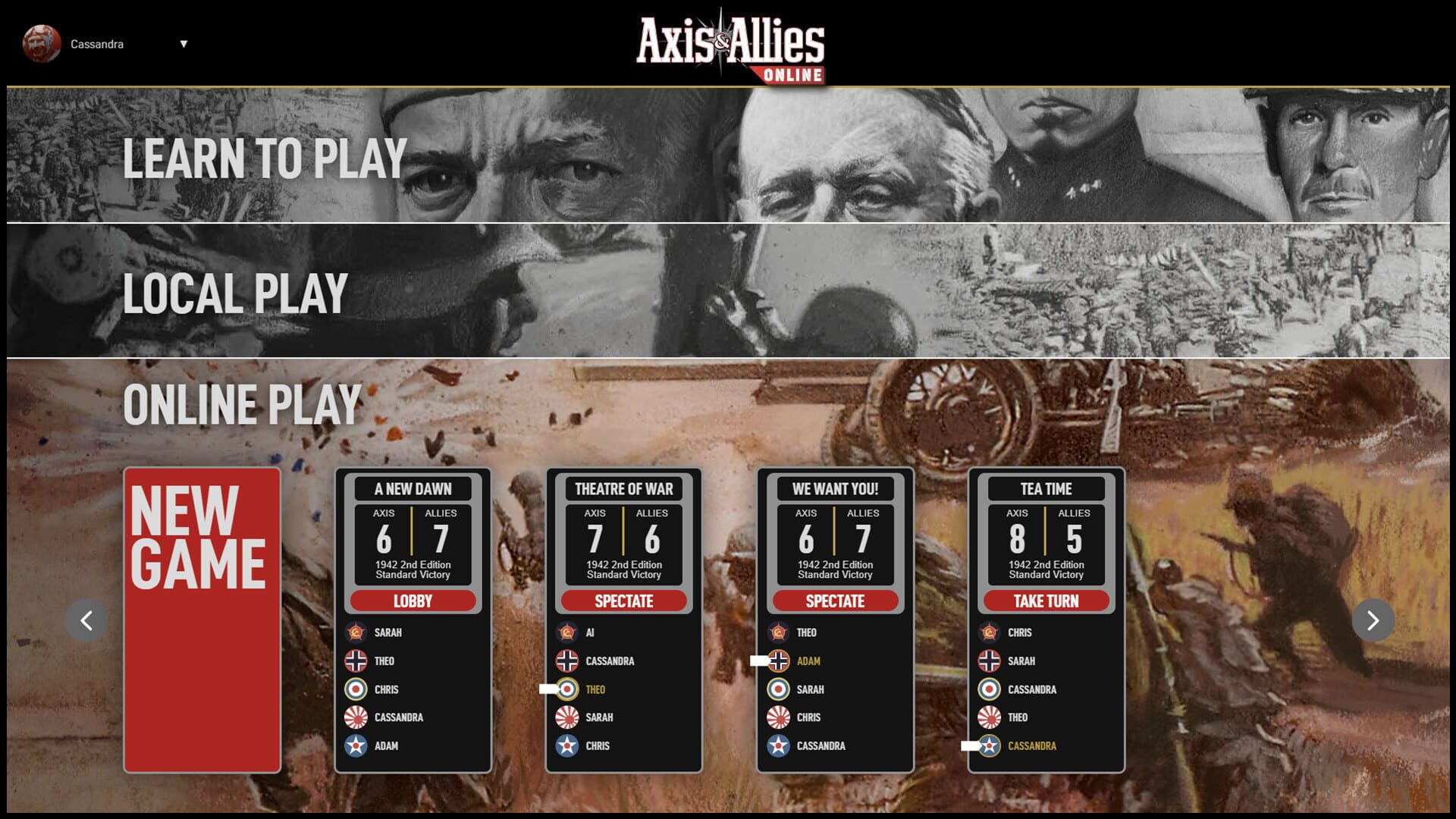 Screenshot for Axis & Allies 1942 Online