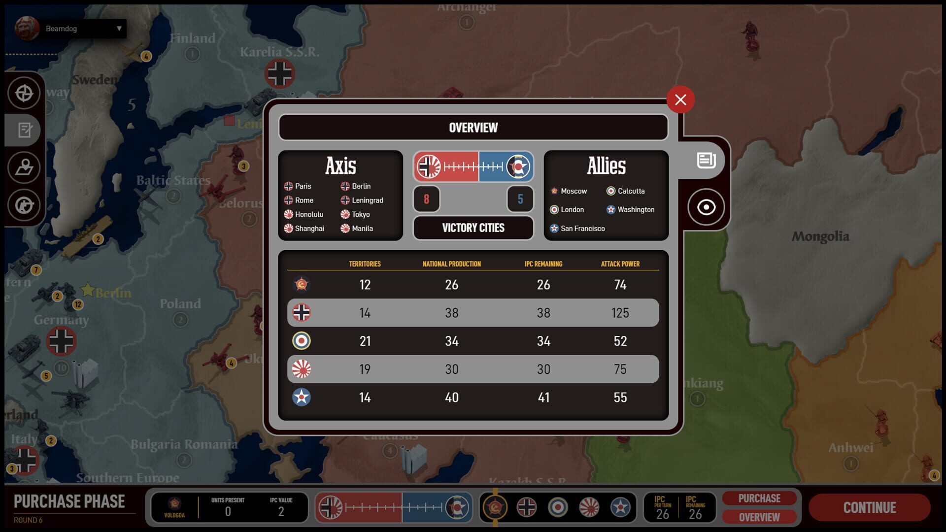 Screenshot for Axis & Allies 1942 Online