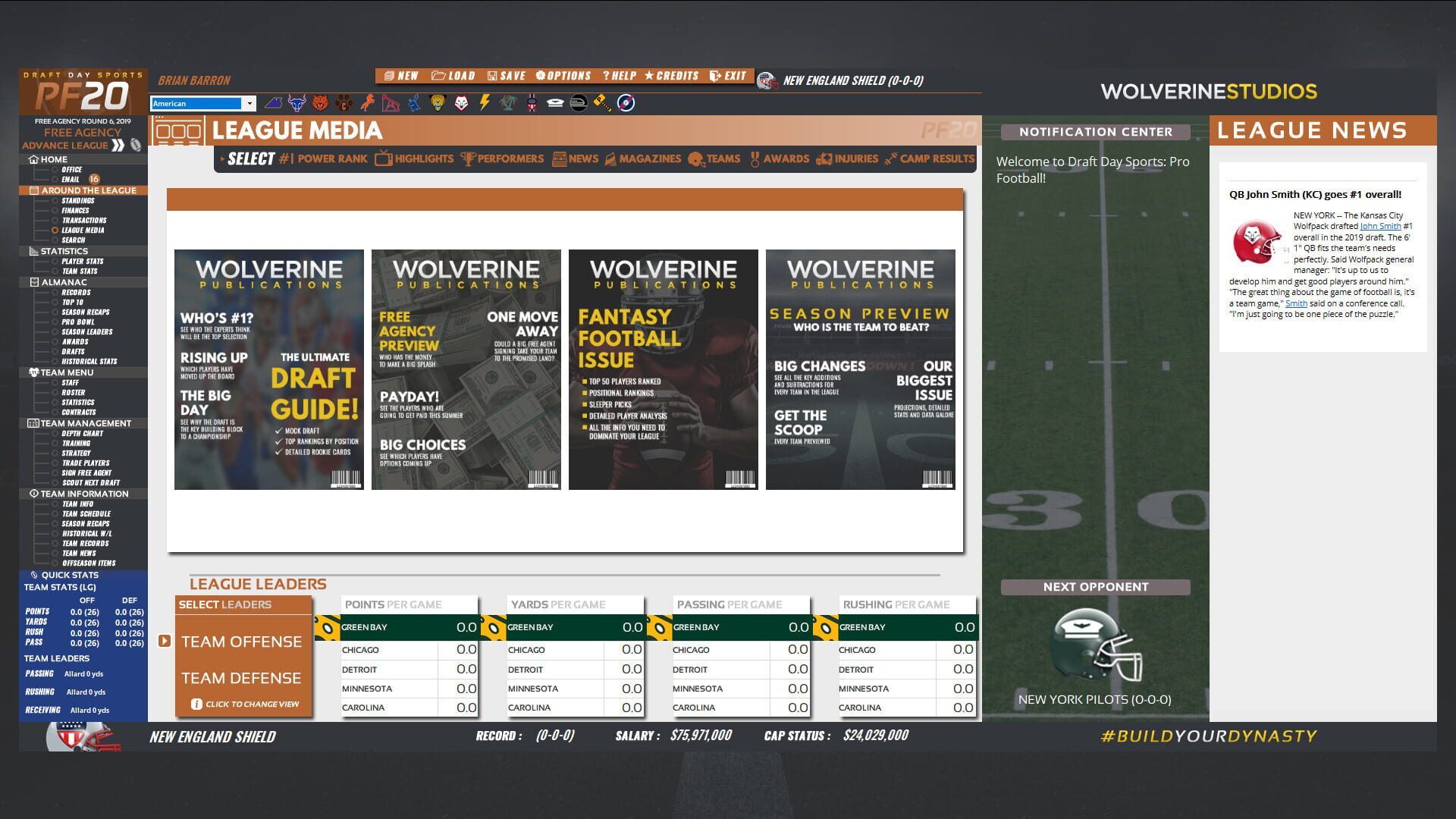 Screenshot for Draft Day Sports: Pro Football 2020