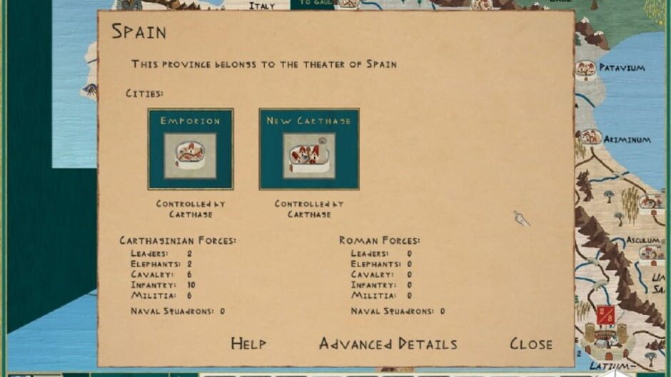Screenshot for Hannibal: Rome and Carthage in the Second Punic War