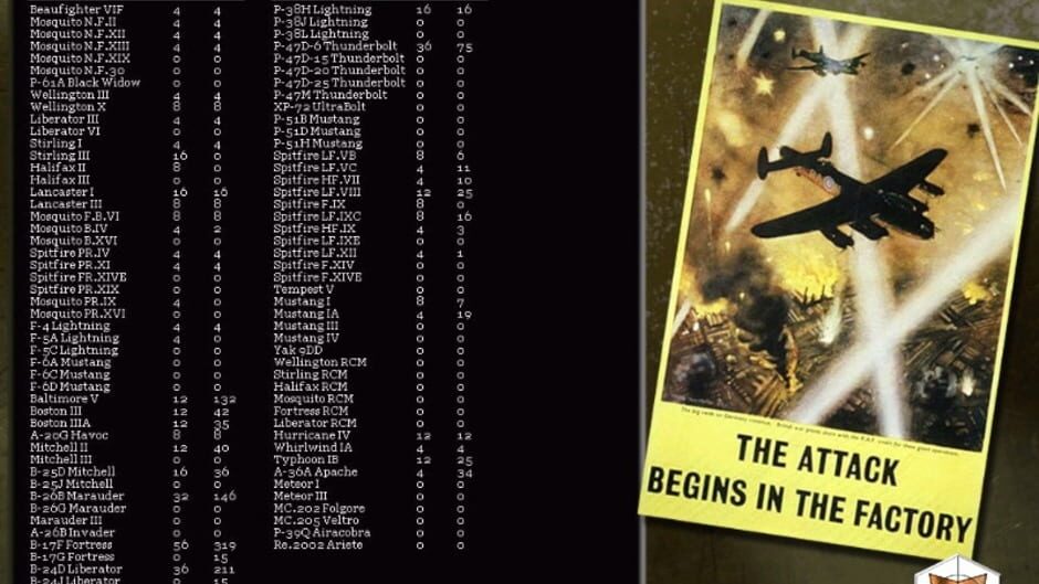 Screenshot for Gary Grigsby's Eagle Day to Bombing the Reich