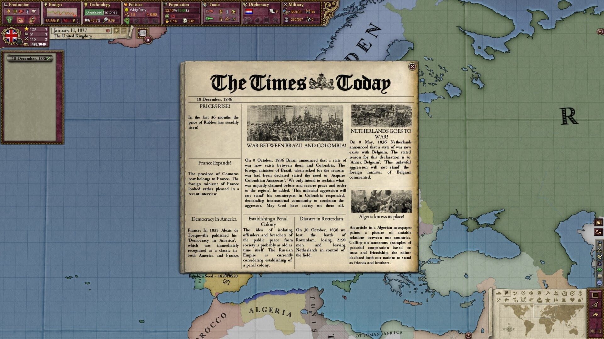Screenshot for Victoria II: Heart of Darkness