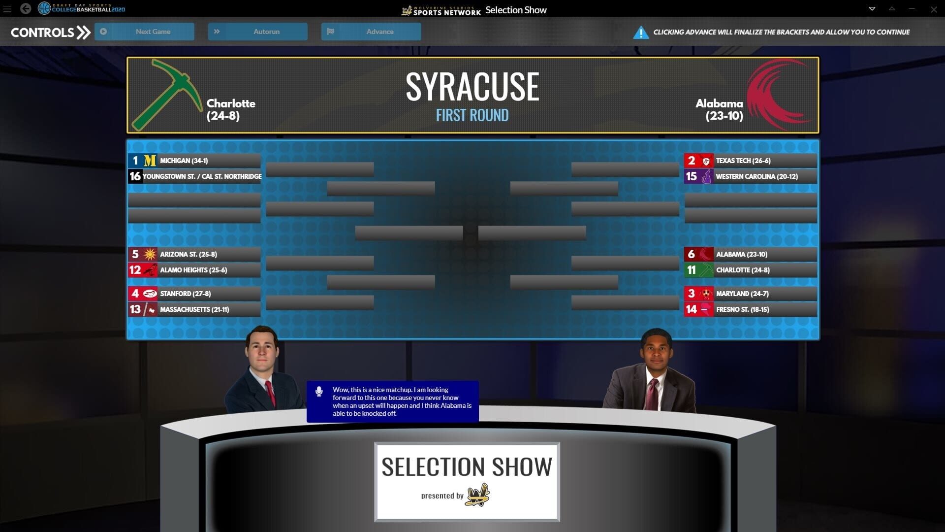 Screenshot for Draft Day Sports: College Basketball 2020