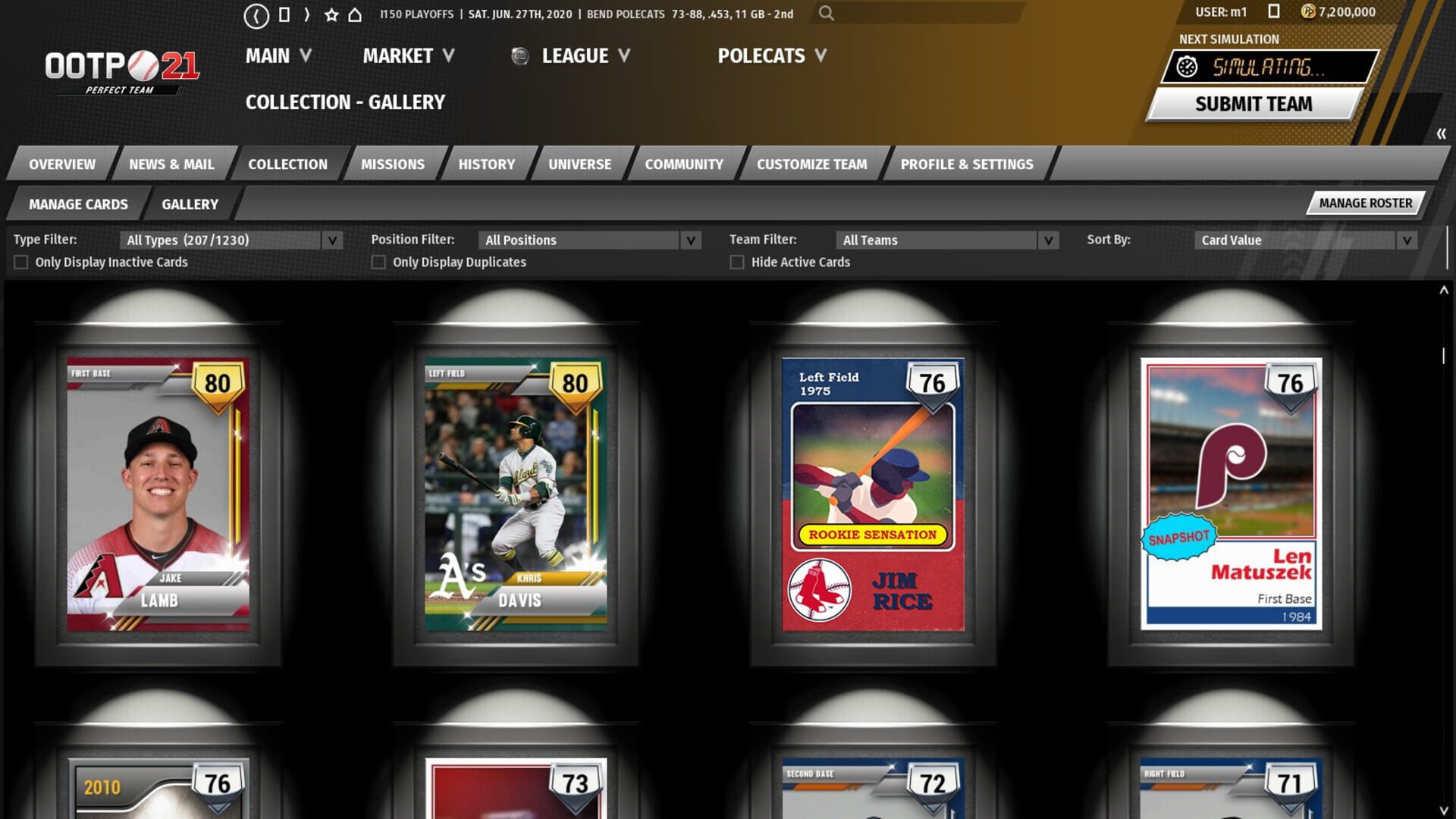Screenshot for Out of the Park Baseball 21