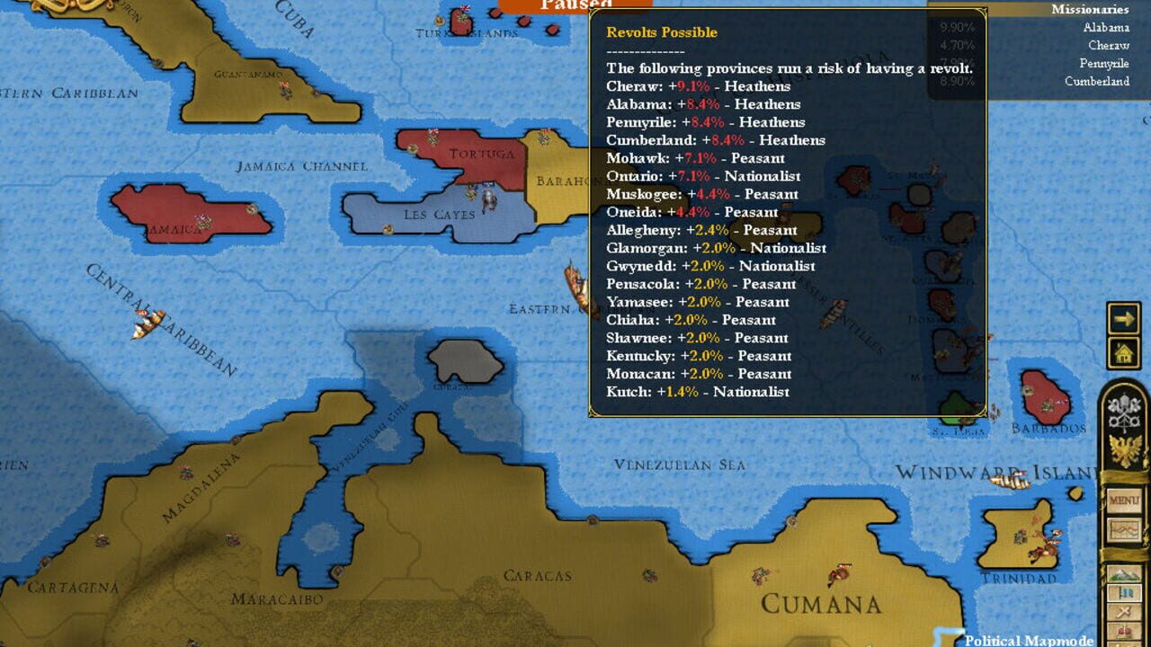 Screenshot for Europa Universalis III: In Nomine