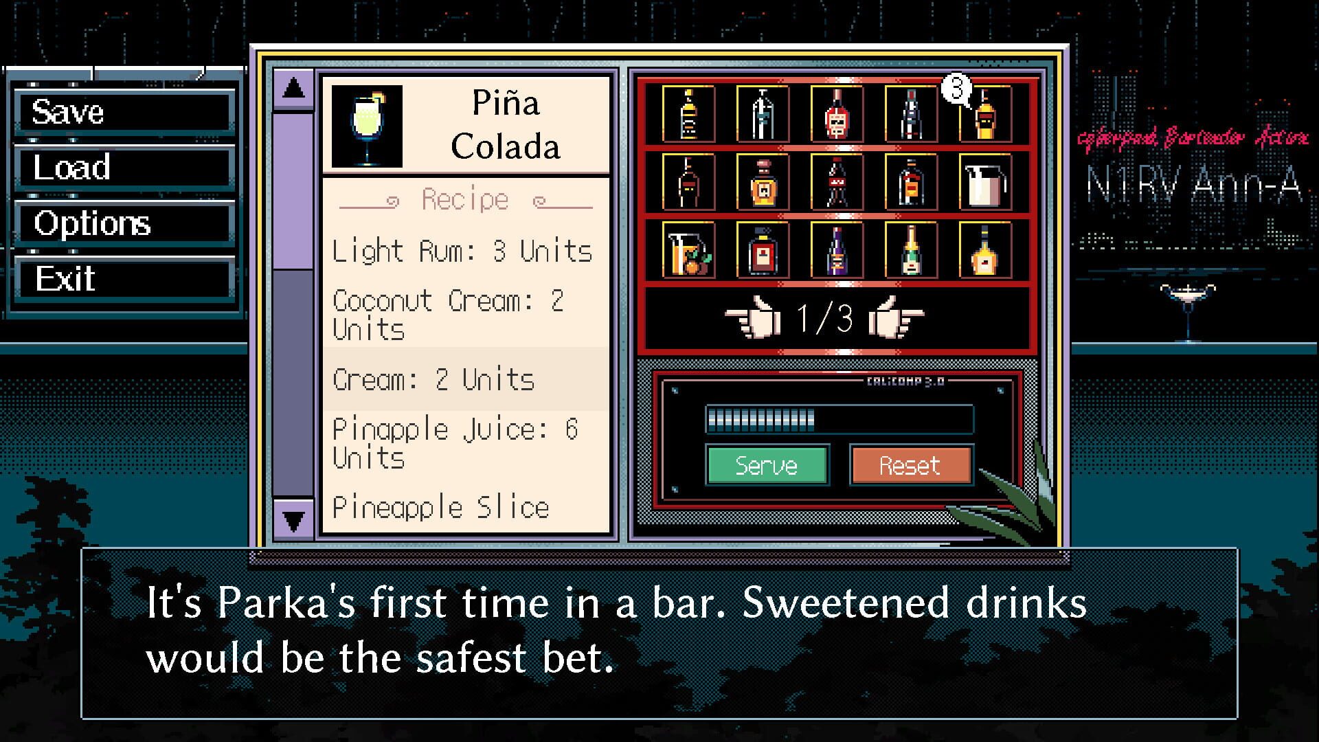 Screenshot for N1RV Ann-A: Cyberpunk Bartender Action