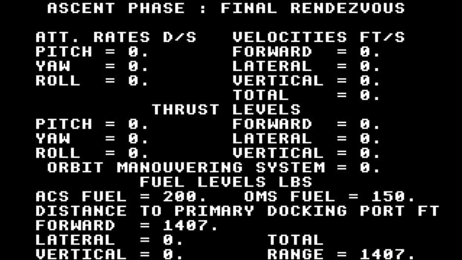 Screenshot for Rendezvous: A Space Shuttle Flight Simulation