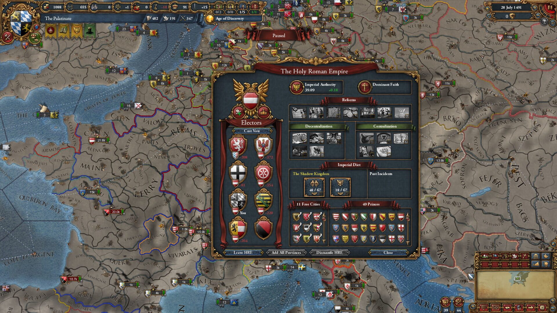 Screenshot for Europa Universalis IV: Emperor