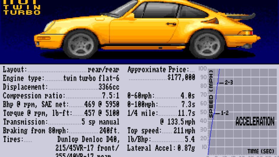Screenshot for Test Drive II: Car Disk - The Supercars
