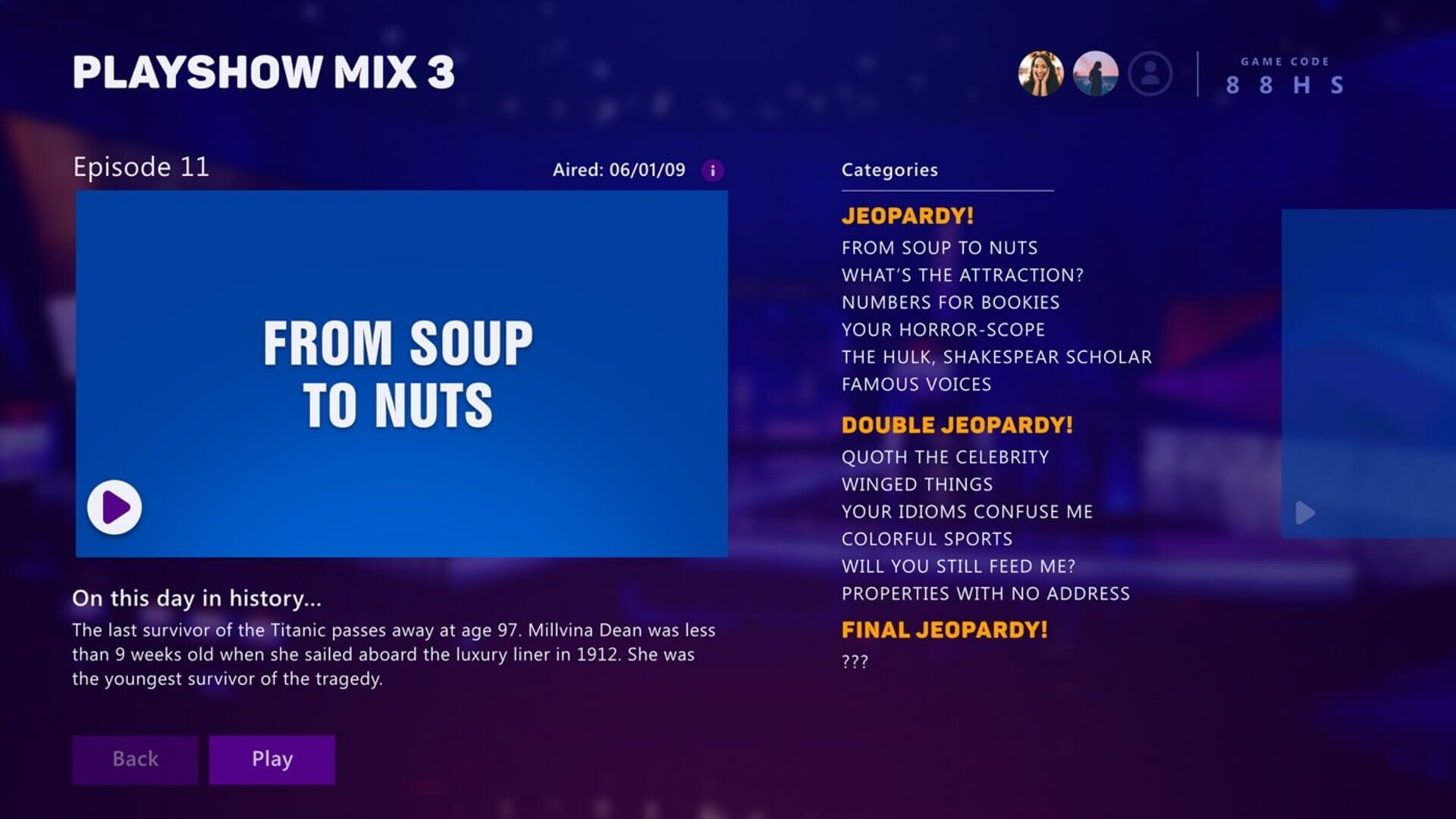 Screenshot for Jeopardy! PlayShow