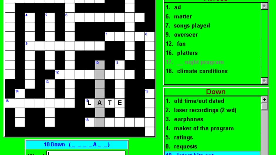 Screenshot for Crosswords & More for Windows