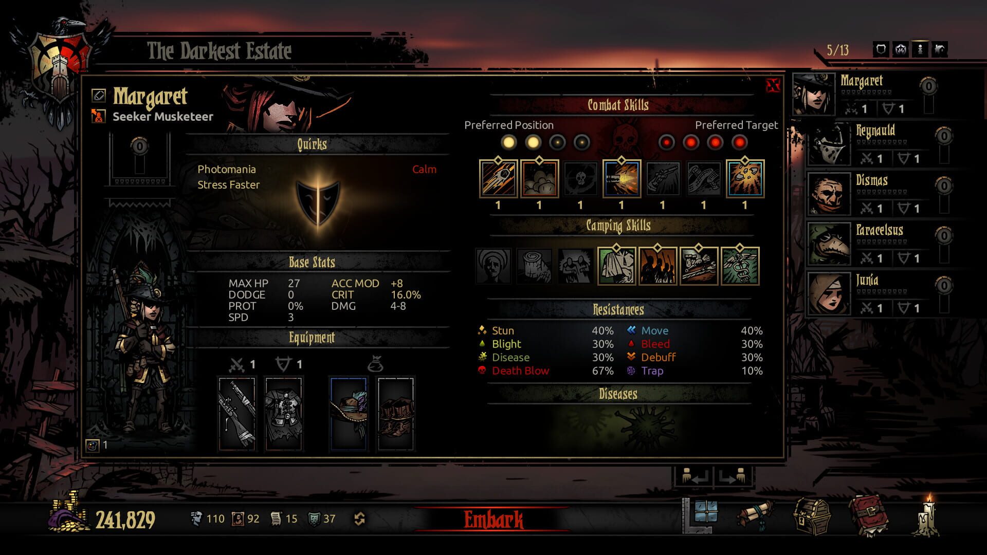 Screenshot for Darkest Dungeon: The Musketeer