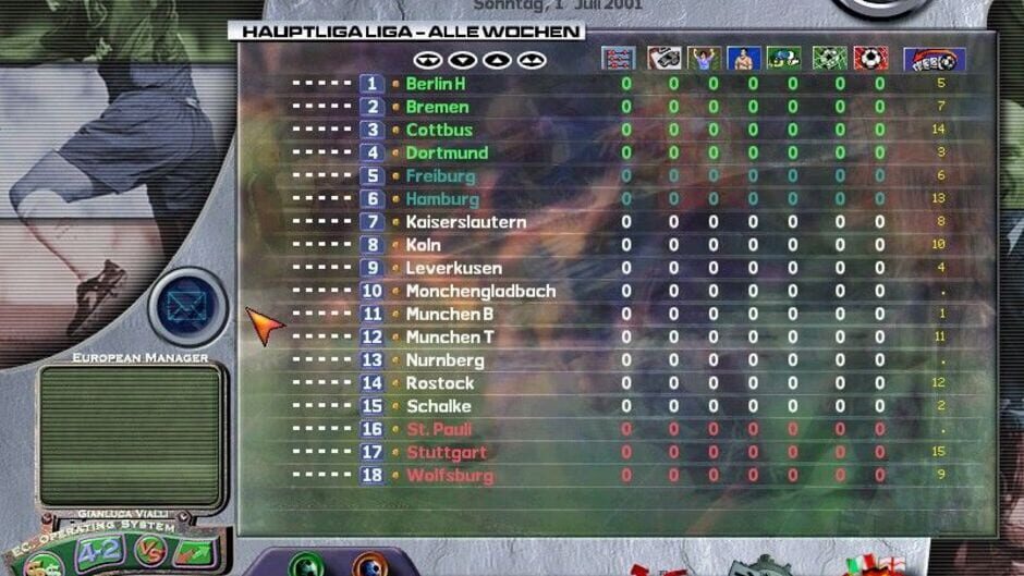 Screenshot for Gianluca Vialli's European Manager