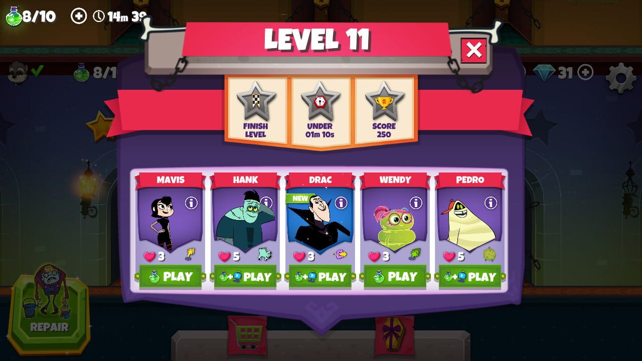 Screenshot for Hotel Transylvania Adventures: Run, Jump, Build!