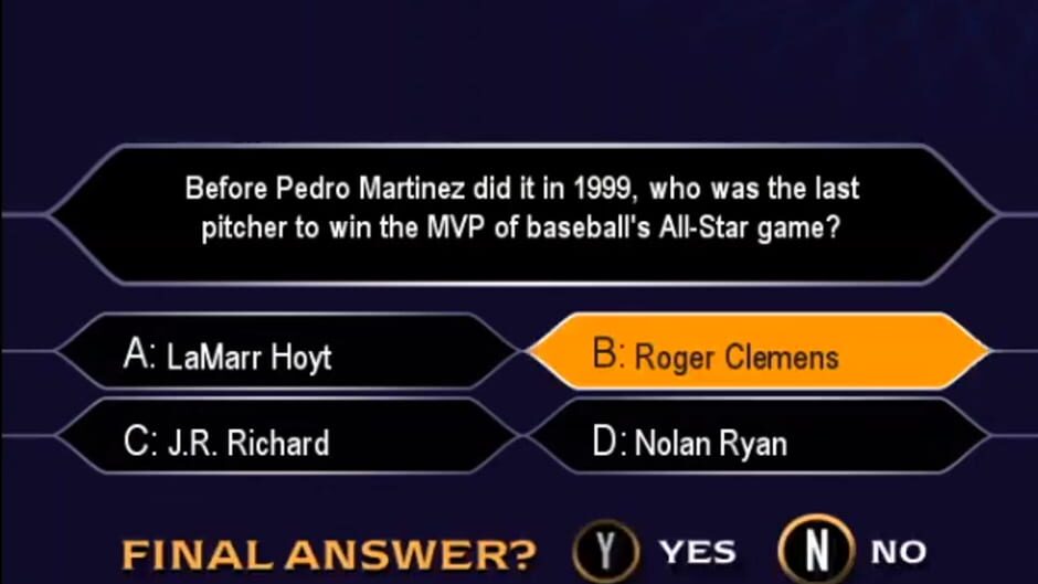 Screenshot for Who Wants to Be a Millionaire: Sports Edition
