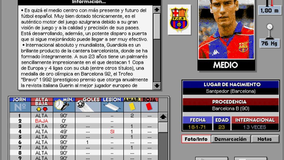 Screenshot for PC Fútbol 3.0
