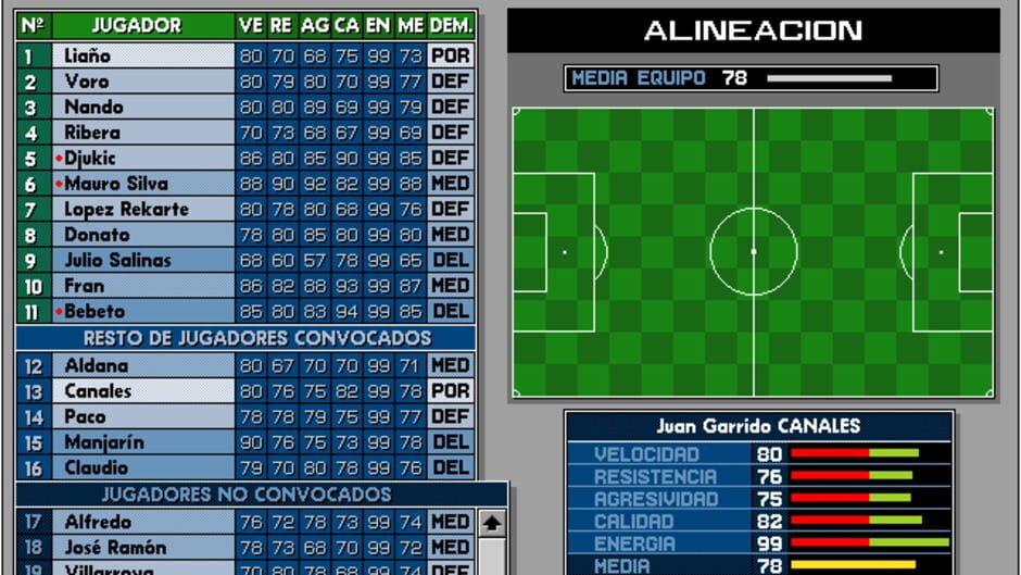Screenshot for PC Fútbol 3.0