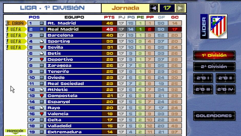 Screenshot for PC Fútbol 5.0