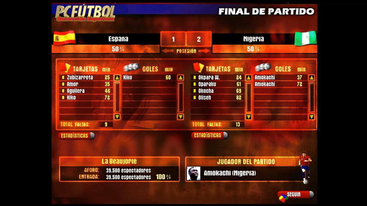 Screenshot for PC Fútbol Selección Española '98
