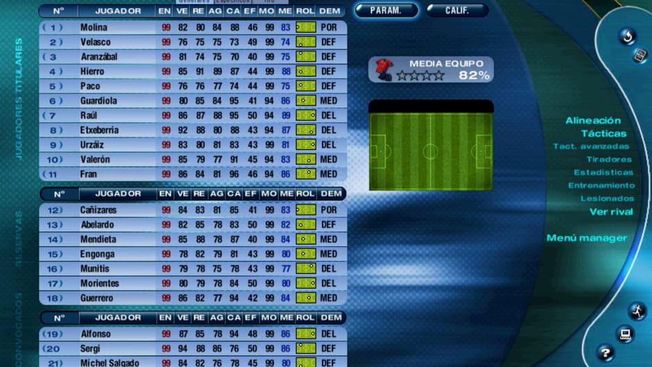Screenshot for PC Fútbol Selección Española Europa 2000