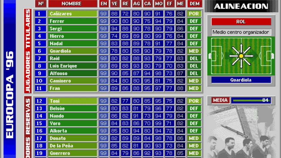 Screenshot for PC Selección Española de Fútbol Eurocopa '96