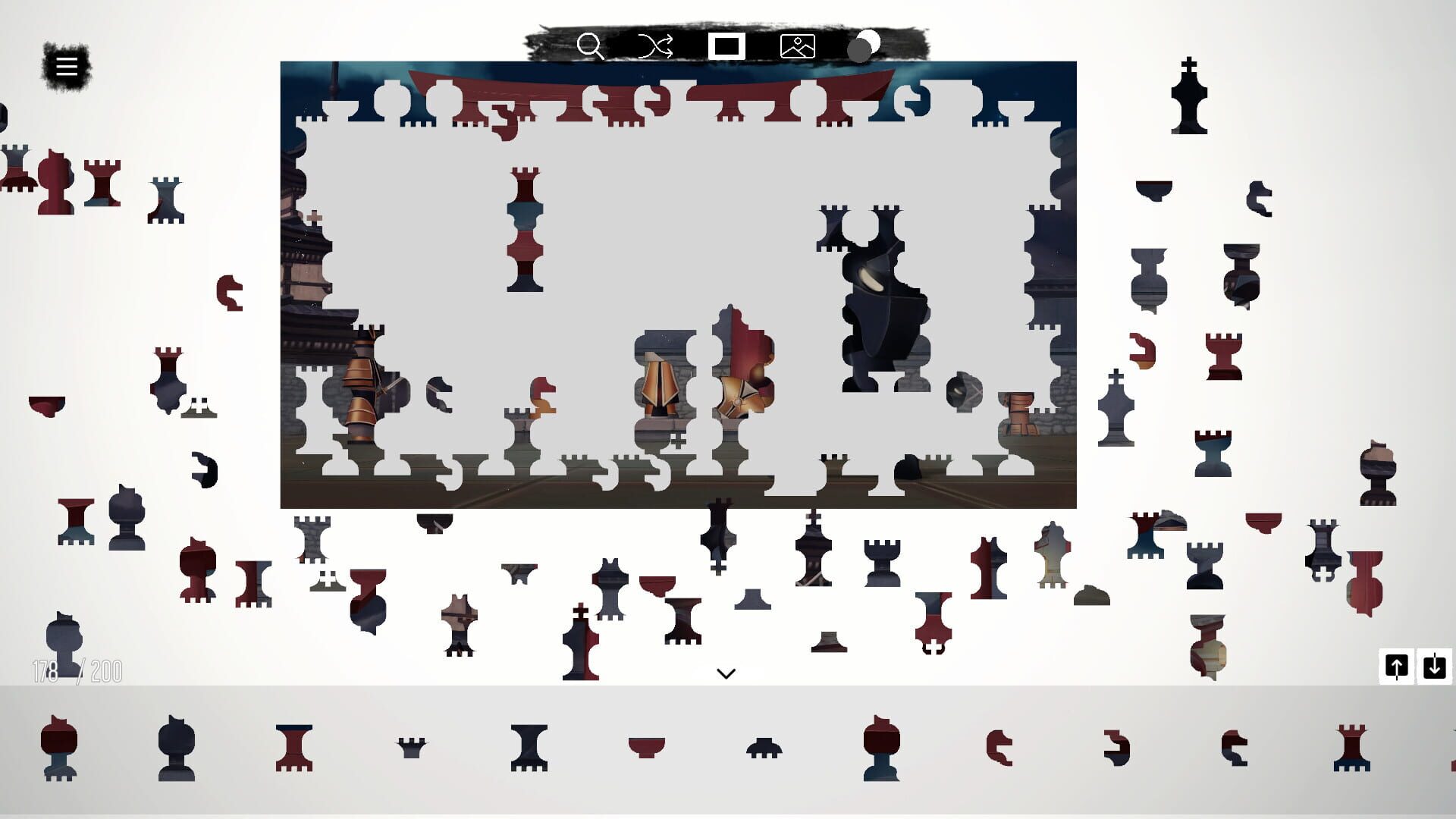 Screenshot for Shinobi's Way - a jigsaw chess tale