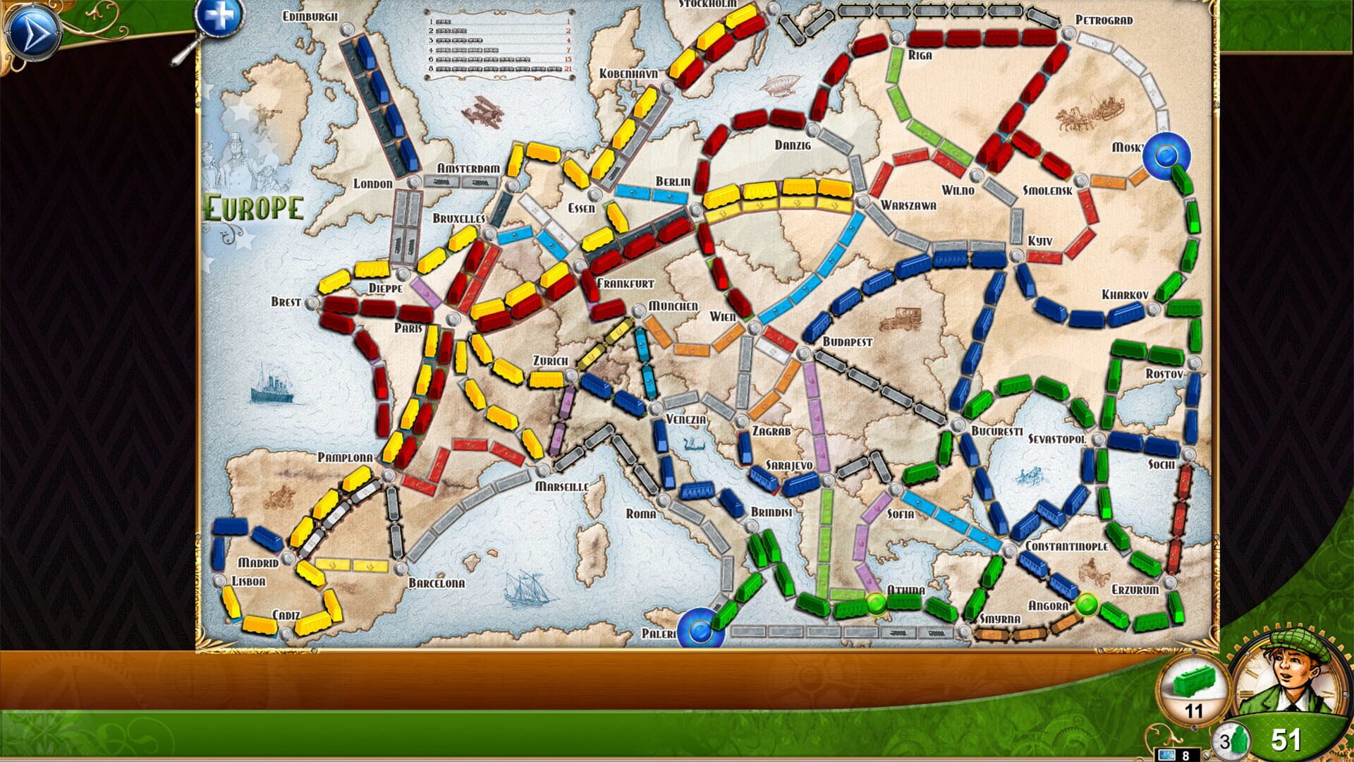 Screenshot for Ticket to Ride: Europe