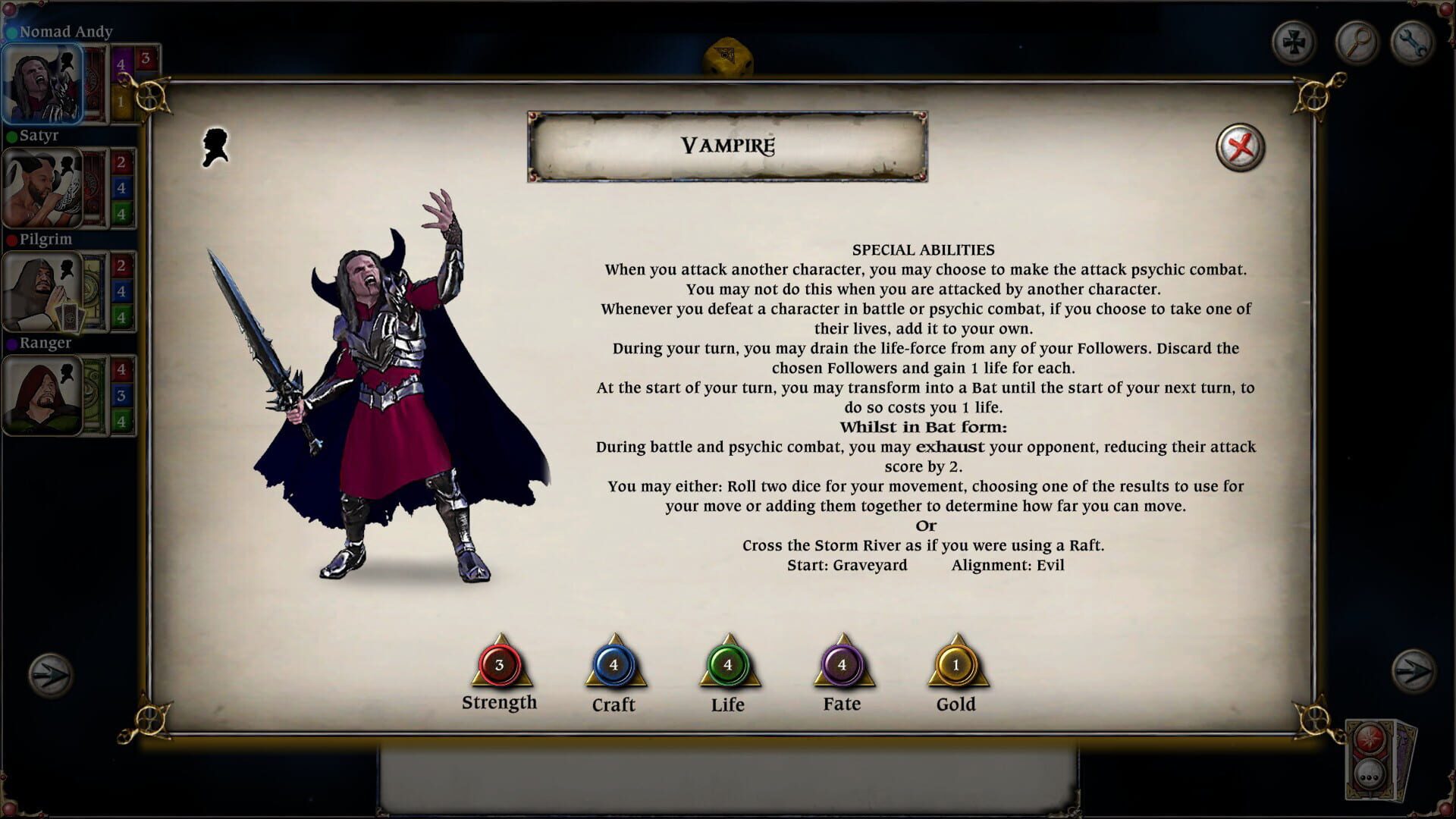 Screenshot for Talisman: Digital Edition - Vampire