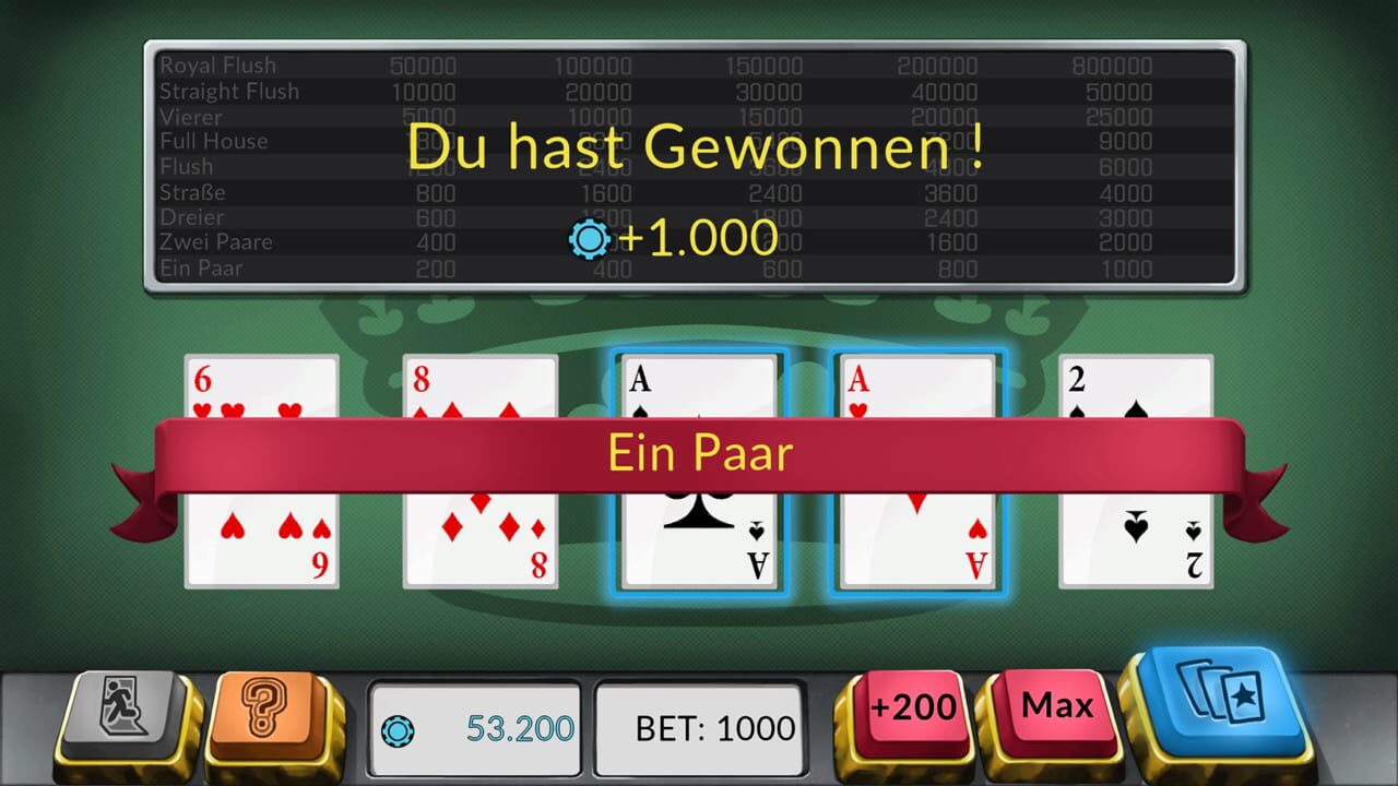 Screenshot for Four Kings: Video Poker