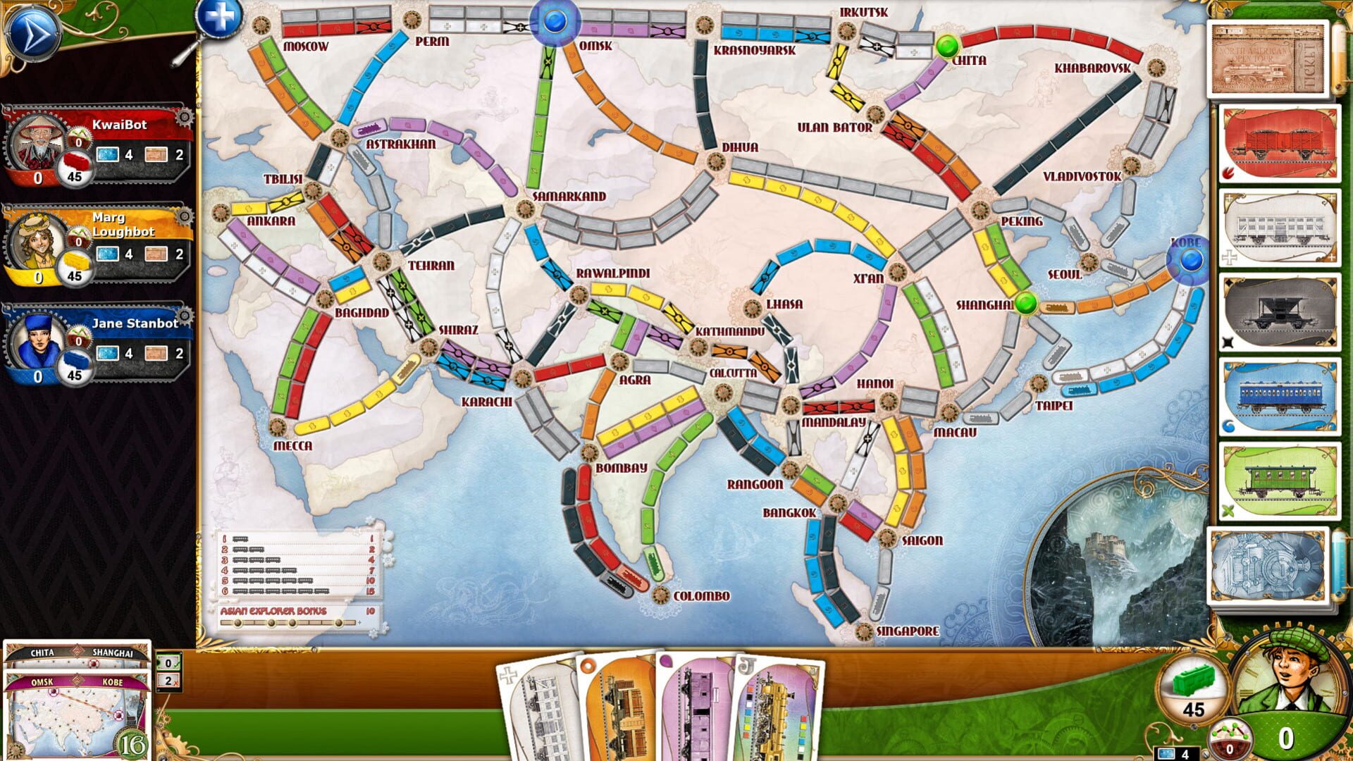 Screenshot for Ticket to Ride: Legendary Asia